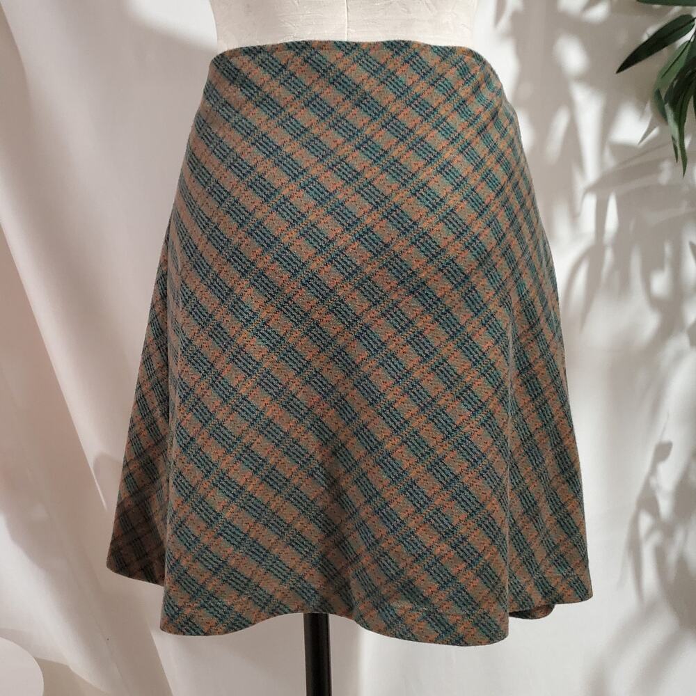 Free People Plaid Pull-On A-Line Mini Skirt Size XL Academia Preppy Ivy School - Picture 3 of 10